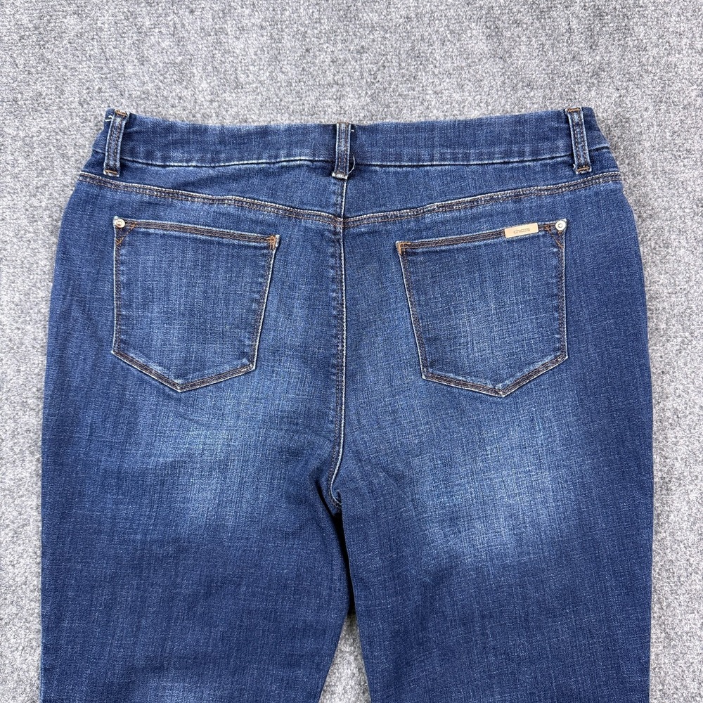 Chicos So Slimming Girlfriend Slim Leg Crop Jean US Size 14P 2.5P Mid Rise Denim - Picture 11 of 16
